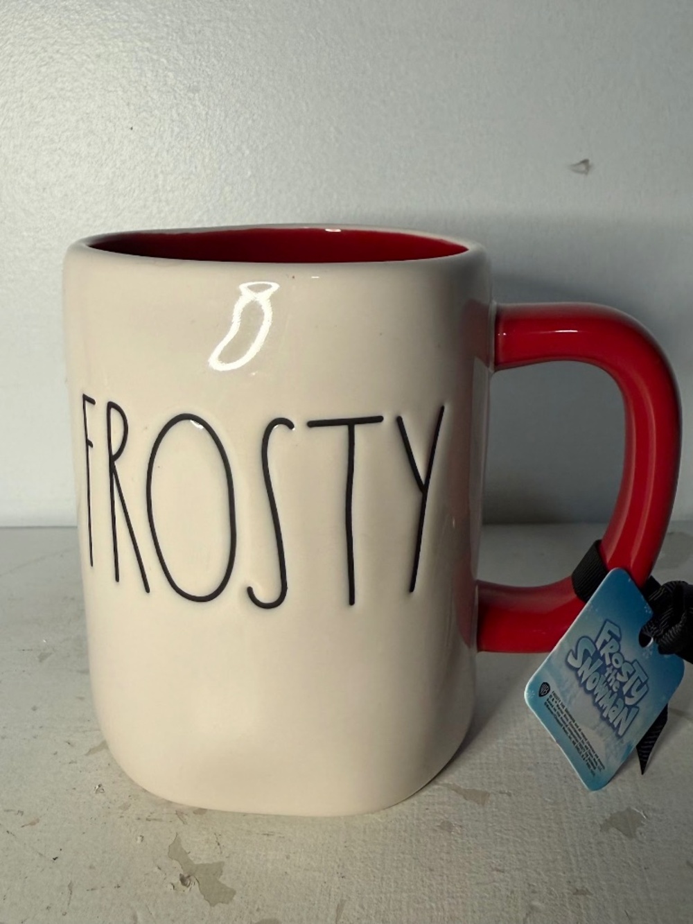New Rae Dunn Frosty The Snowman Mug Christmas Farmhouse Holiday Cup Red Handle